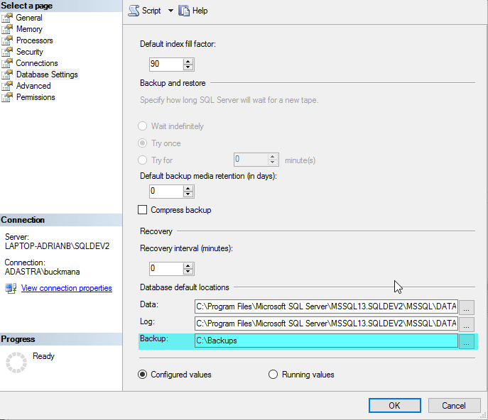 2017-08-29 13_28_48-Server Properties - LAPTOP-ADRIANB_SQLDEV2